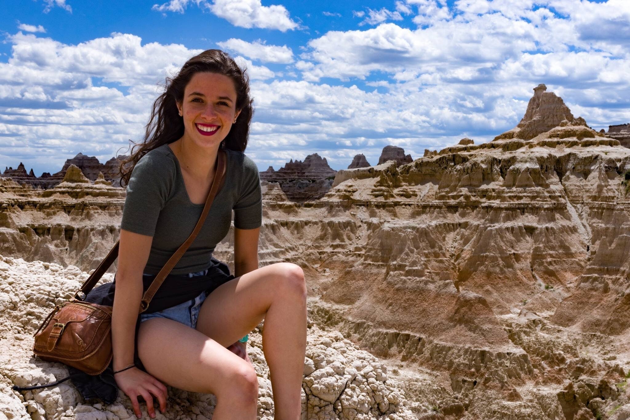 A view like no other - Maria at the Badlands National Park in South Dakota.