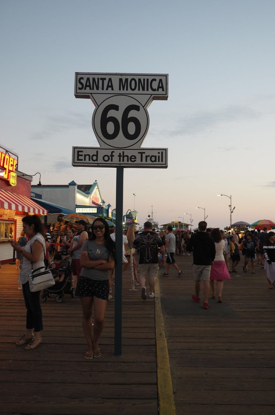 She's made it to the end of the trail! Mariana on Santa Monica Pier.