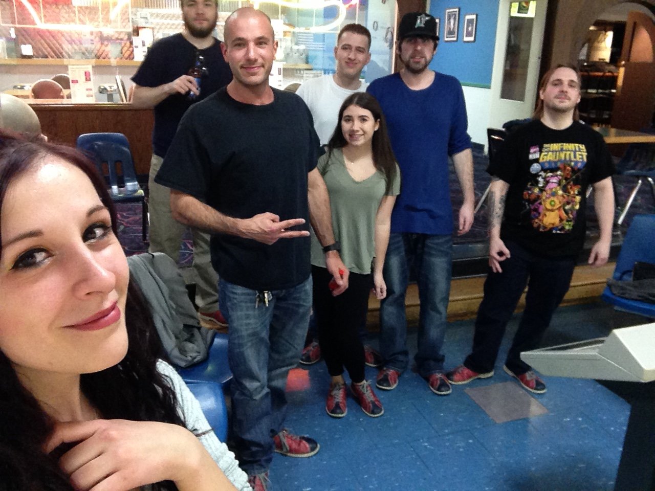 Finally reunited - this time in real life! Maria and her friends that she met online.